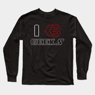 I Heart [Love] Geeks ASCII TEXT ART Long Sleeve T-Shirt